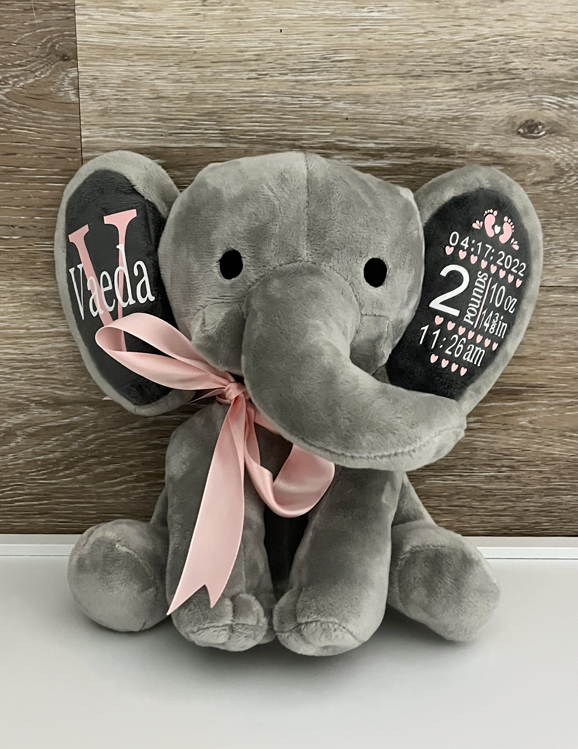 Personalized Birth Stat Elephant