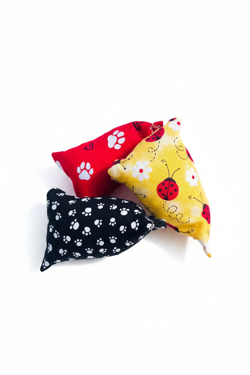 Catnip Pouncers (3 Pack)-Ladybug and Paw Prints